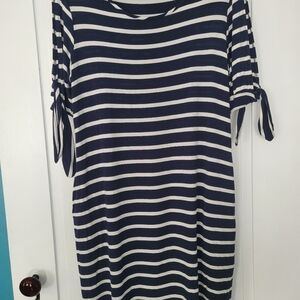 Cute navy and white striped dress